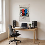 Best Buddies Embrace Wall Flag in the studio room mockup.