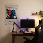 Best Buddies Embrace Wall Flag in the streaming nook room mockup.