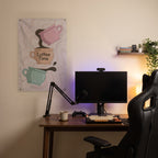 Coffee Time Cups Wall Flag in the streaming nook room mockup.