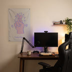 Crossed Fingers Wall Flag in the streaming nook room mockup.