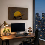 Hard-Hat Tortoise Wall Flag in the gaming room mockup.