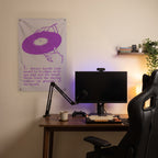 How to Handle a Record Wall Flag in the streaming nook room mockup.