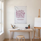 Look for Something Positive Wall Flag in the art corner room mockup.