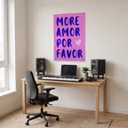 More Amor Por Favor Wall Flag in the studio room mockup.