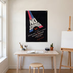 No Strings Musical Poster Wall Flag in the art corner room mockup.