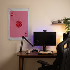 Pink Ace and Red Die Wall Flag in the streaming nook room mockup.