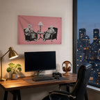Punks Not Dead Wall Flag in the gaming room mockup.
