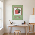 Strawberry Headphones Wall Flag in the art corner room mockup.