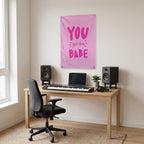 You Got This Babe Wall Flag in the studio room mockup.