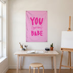 You Got This Babe Wall Flag in the art corner room mockup.